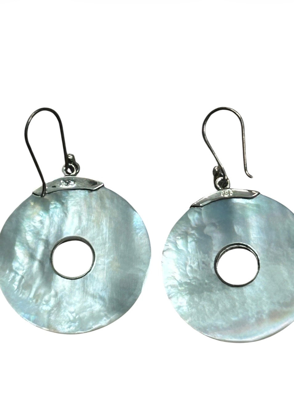 Vintage 925 silver and mother of pearl earrings