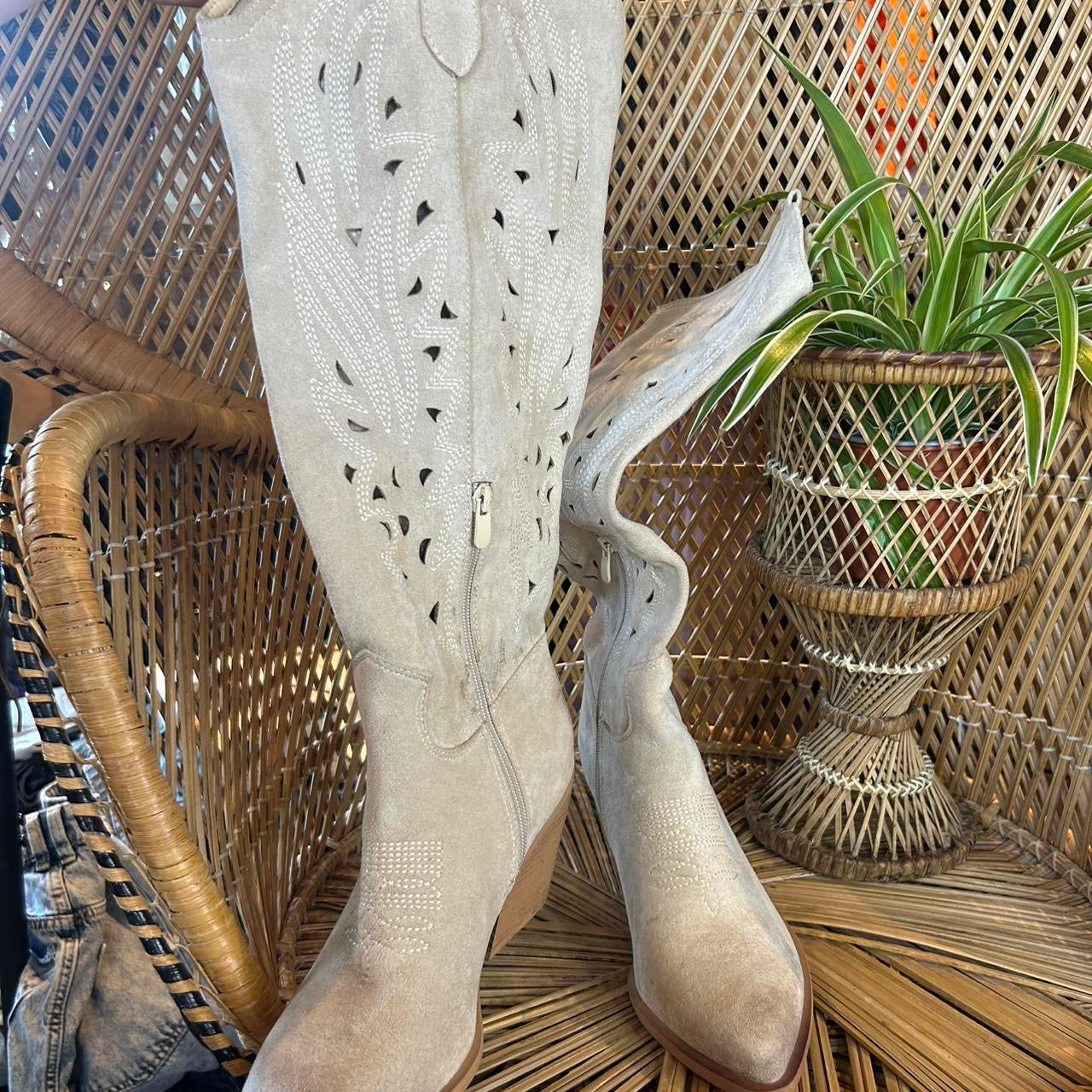 Cream Cowboy Boots