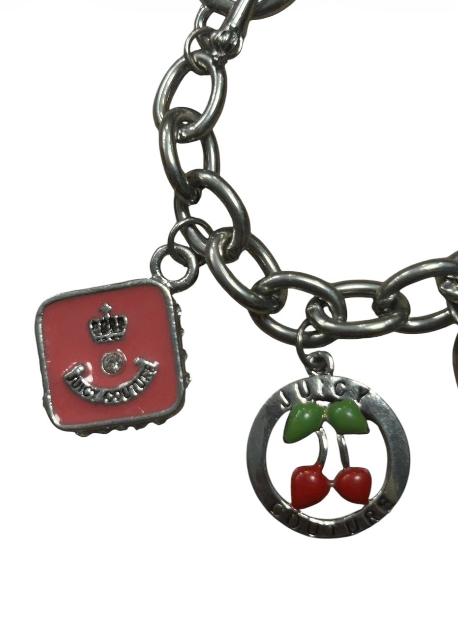 Limited edition Juicy Couture Silvertone Y2K Icon Charm Bracelet