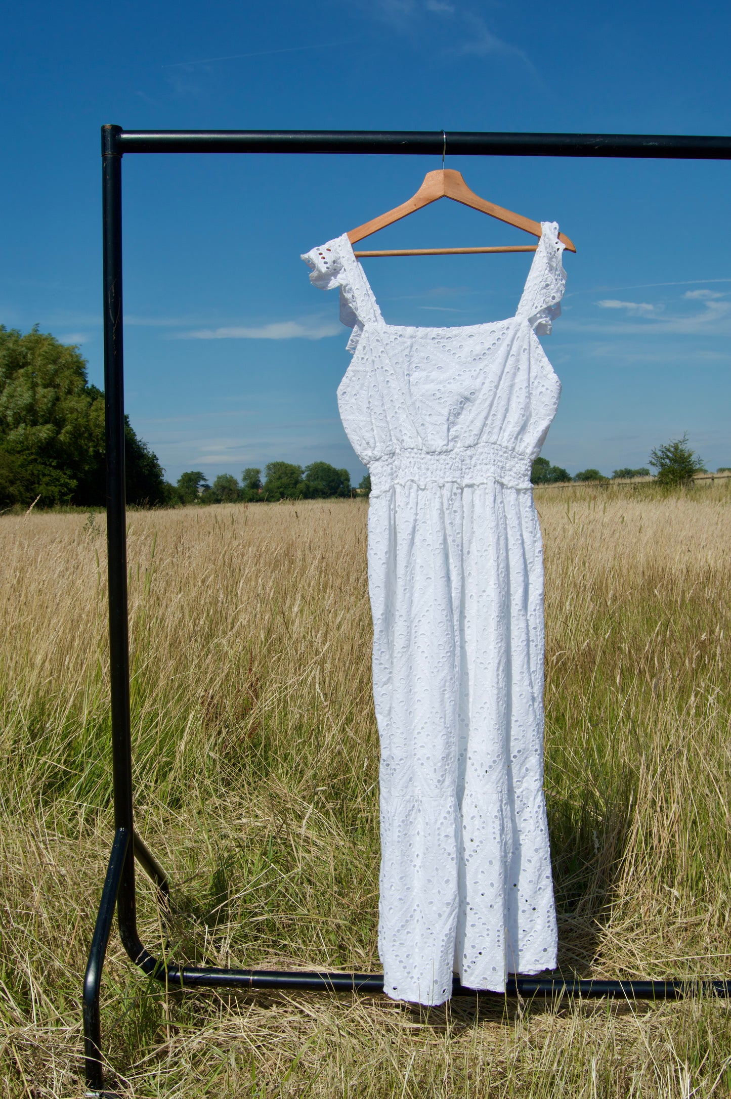 broderie anglaise maxi dress