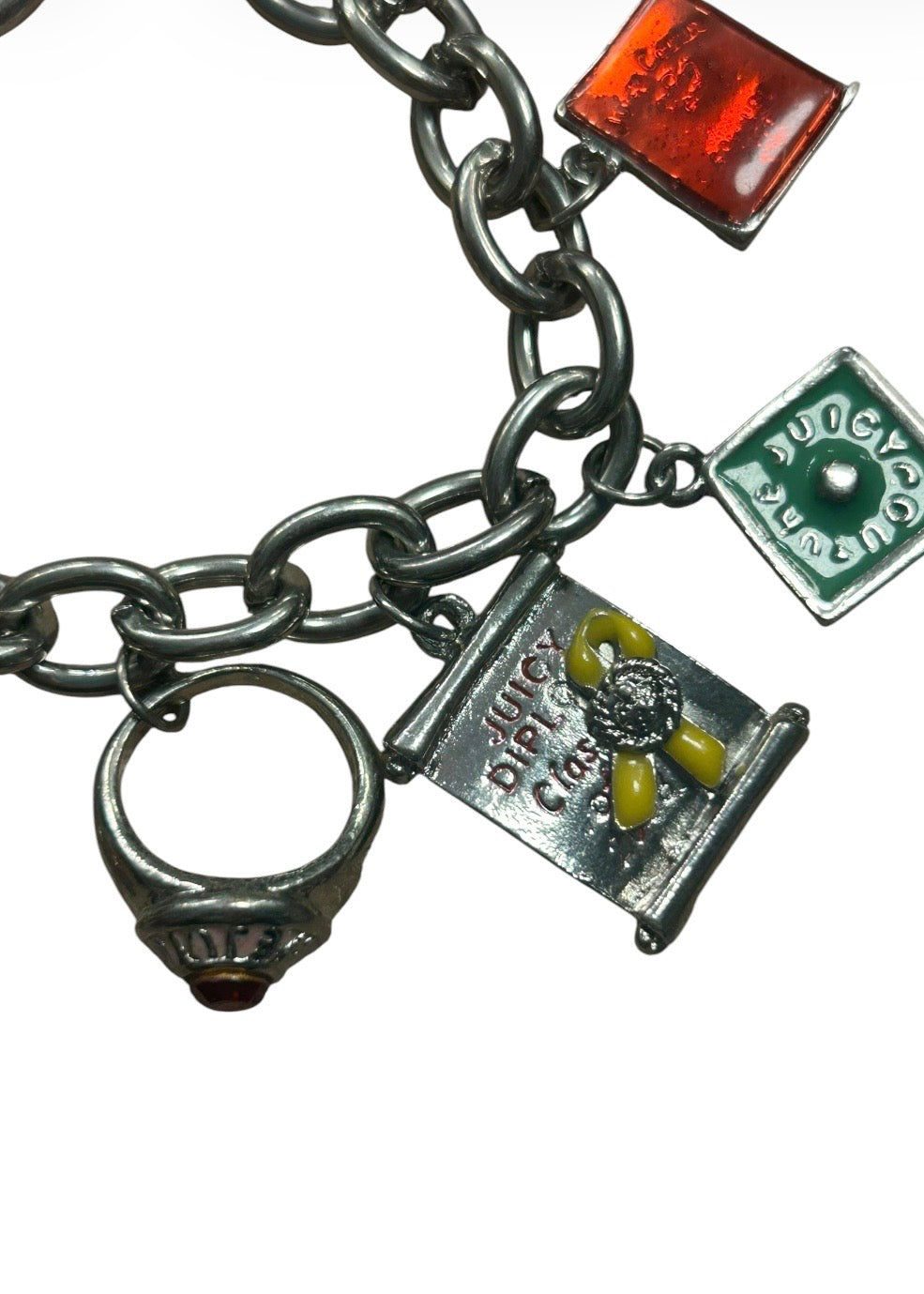 Limited edition Juicy Couture Silvertone Y2K Icon Charm Bracelet