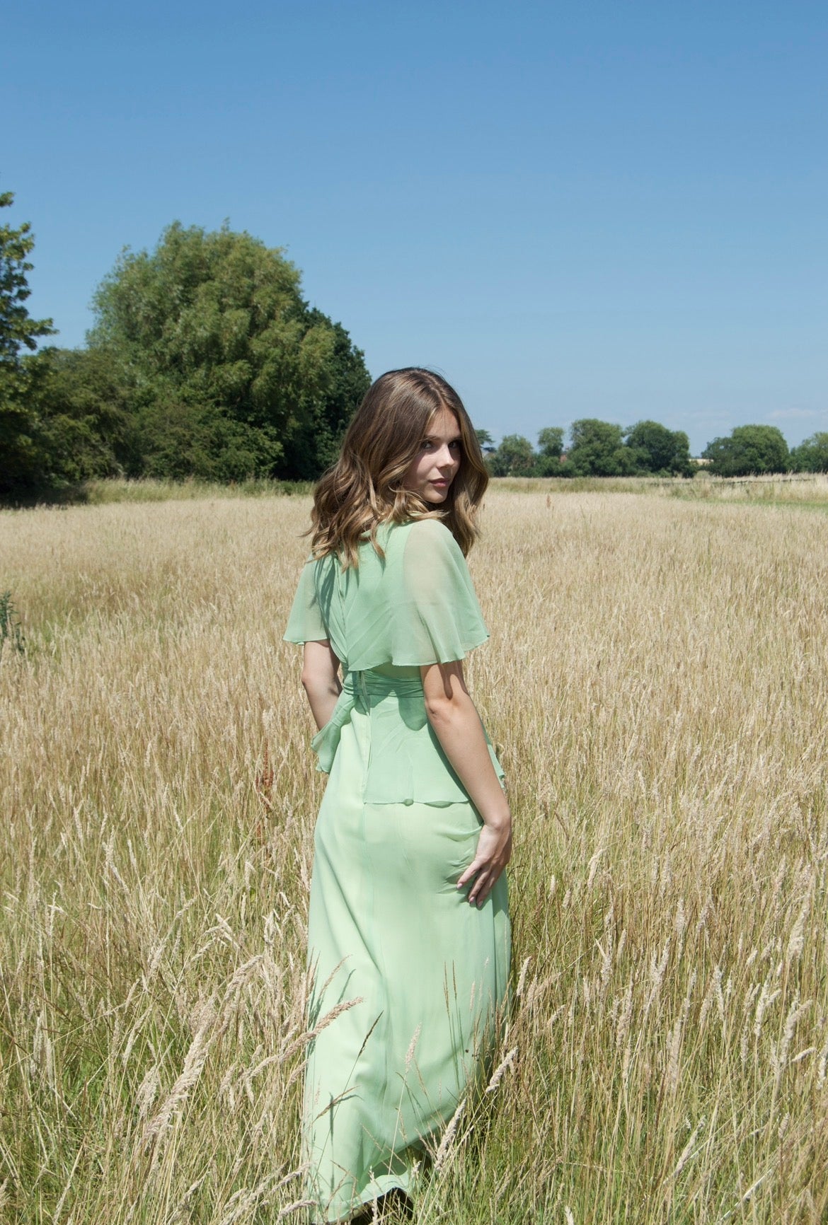 1970’s Vintage mint maxi dress