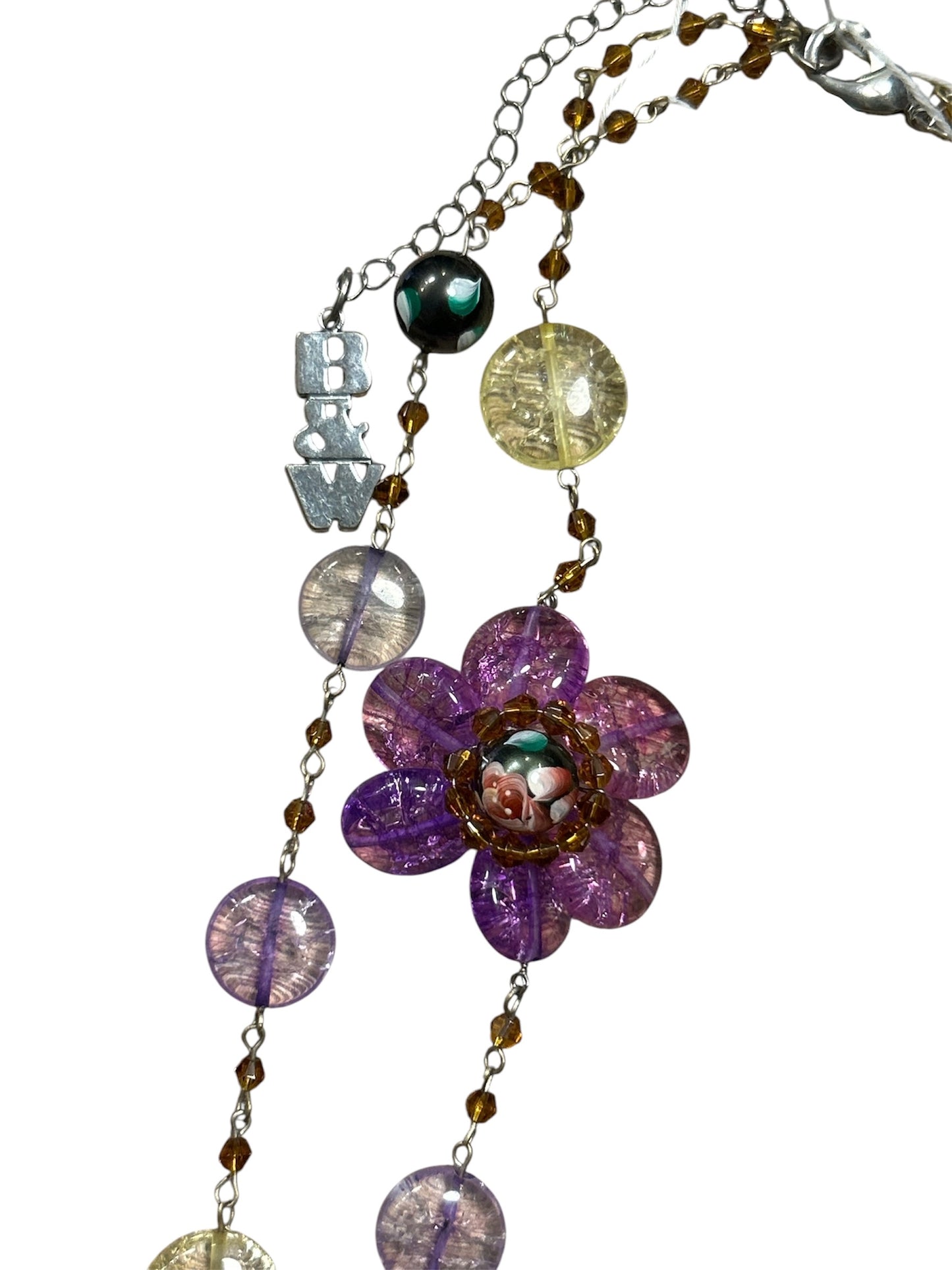 Vintage Butler & Wilson Long Beaded Floral Necklace