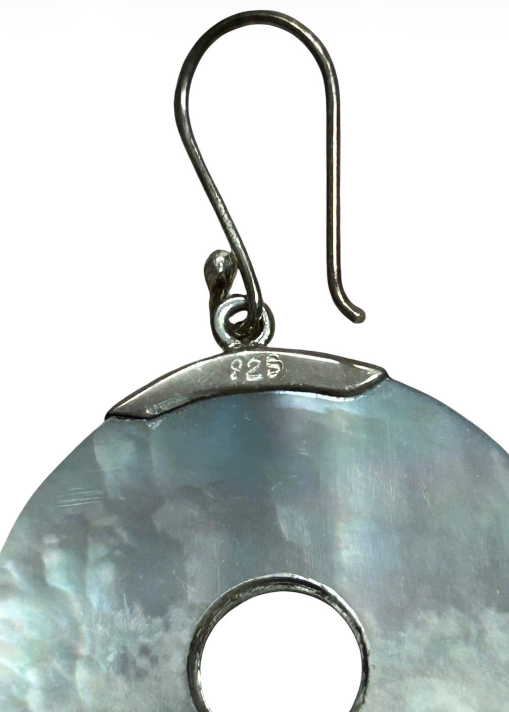 Vintage 925 silver and mother of pearl earrings