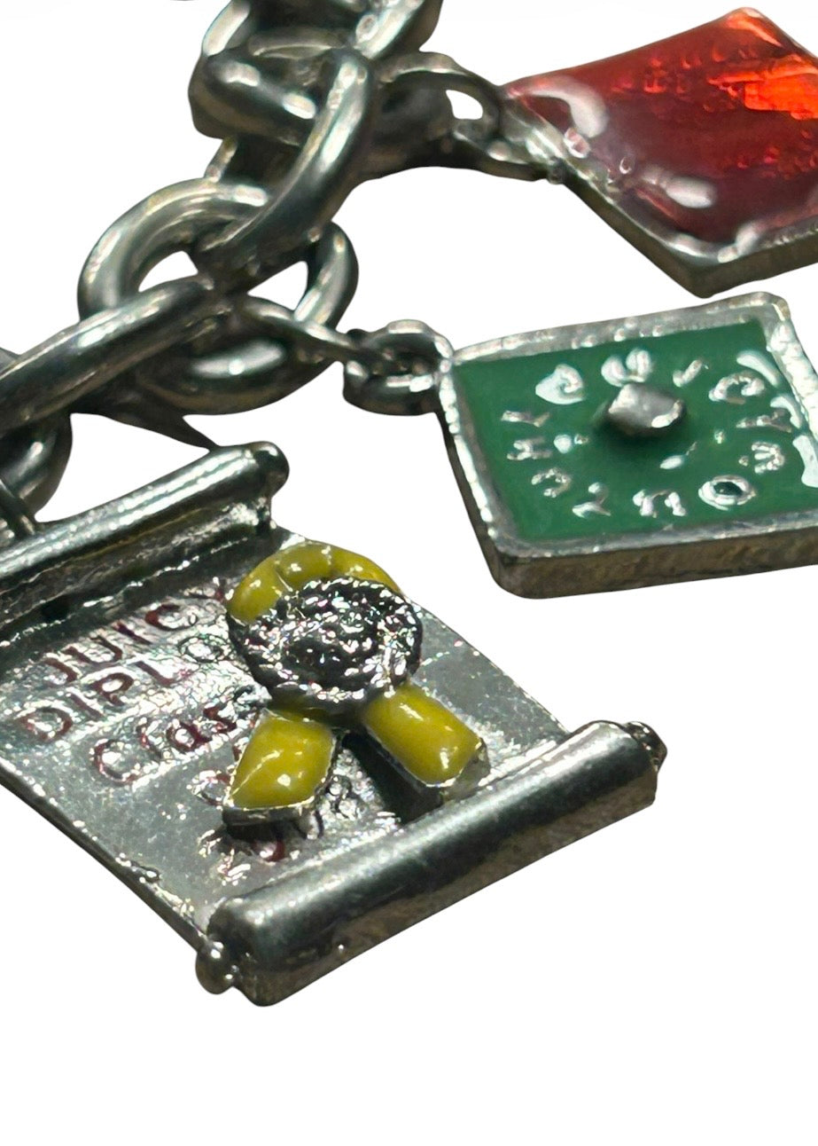 Limited edition Juicy Couture Silvertone Y2K Icon Charm Bracelet