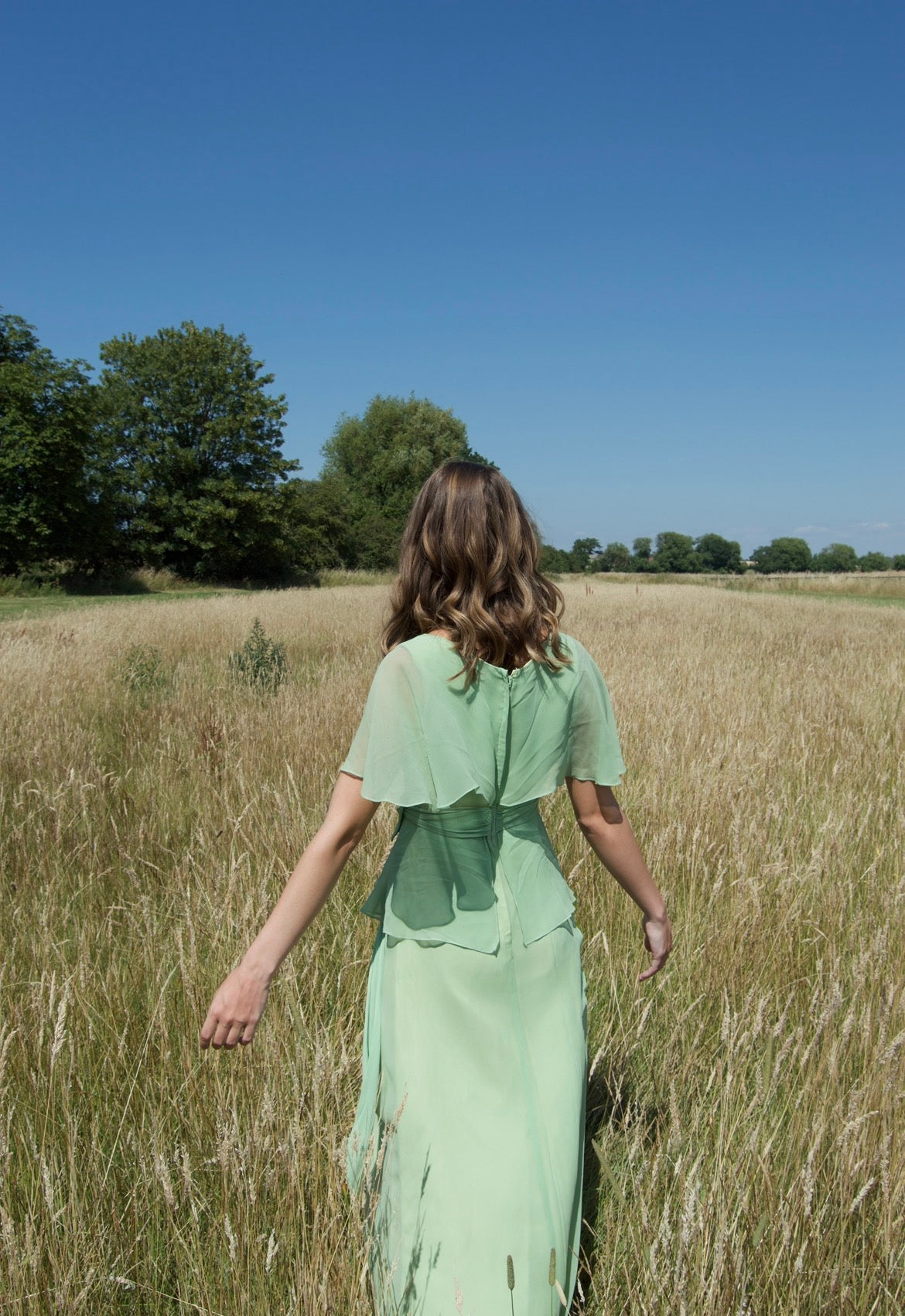 1970’s Vintage mint maxi dress
