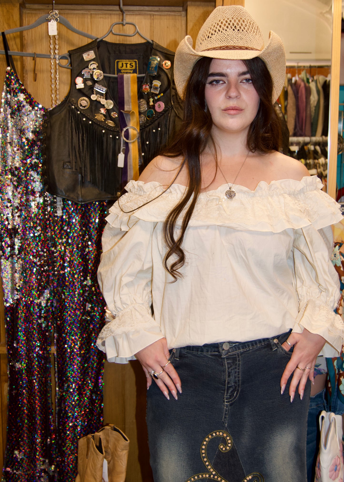 Vintage western prairie blouse