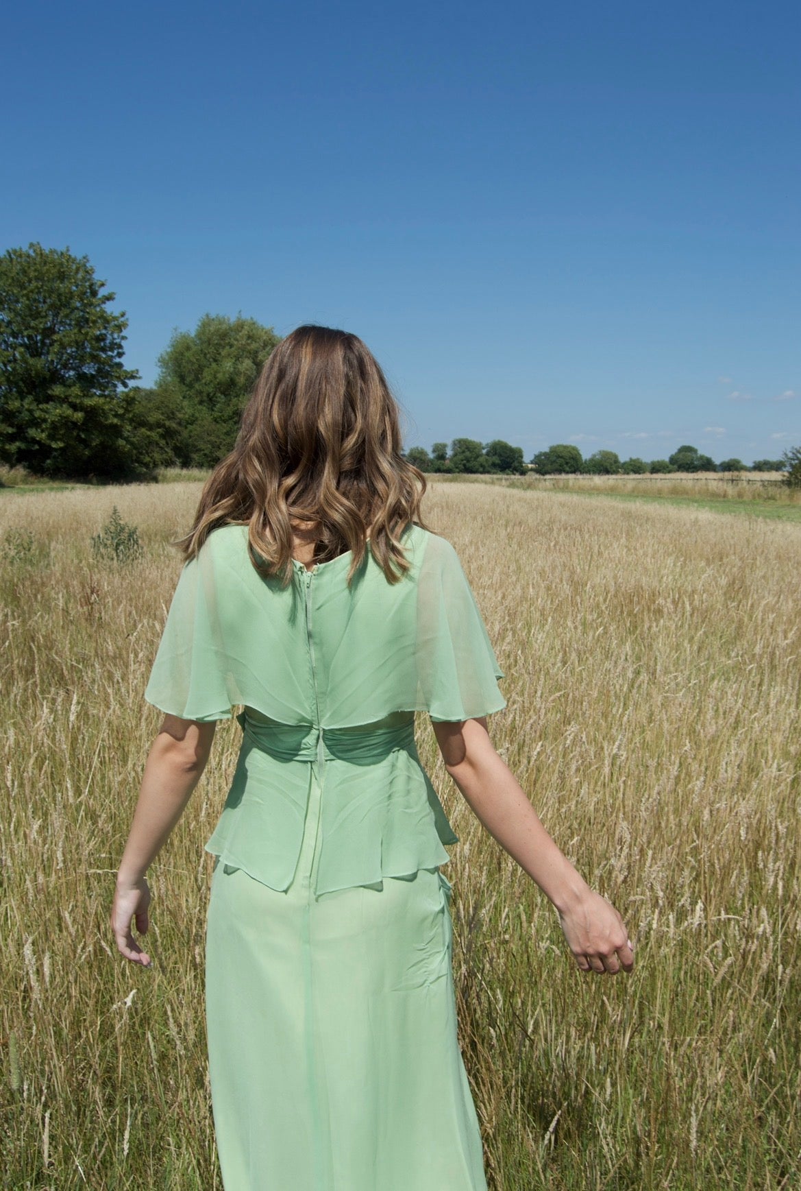1970’s Vintage mint maxi dress