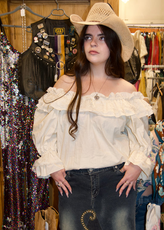 Vintage western prairie blouse