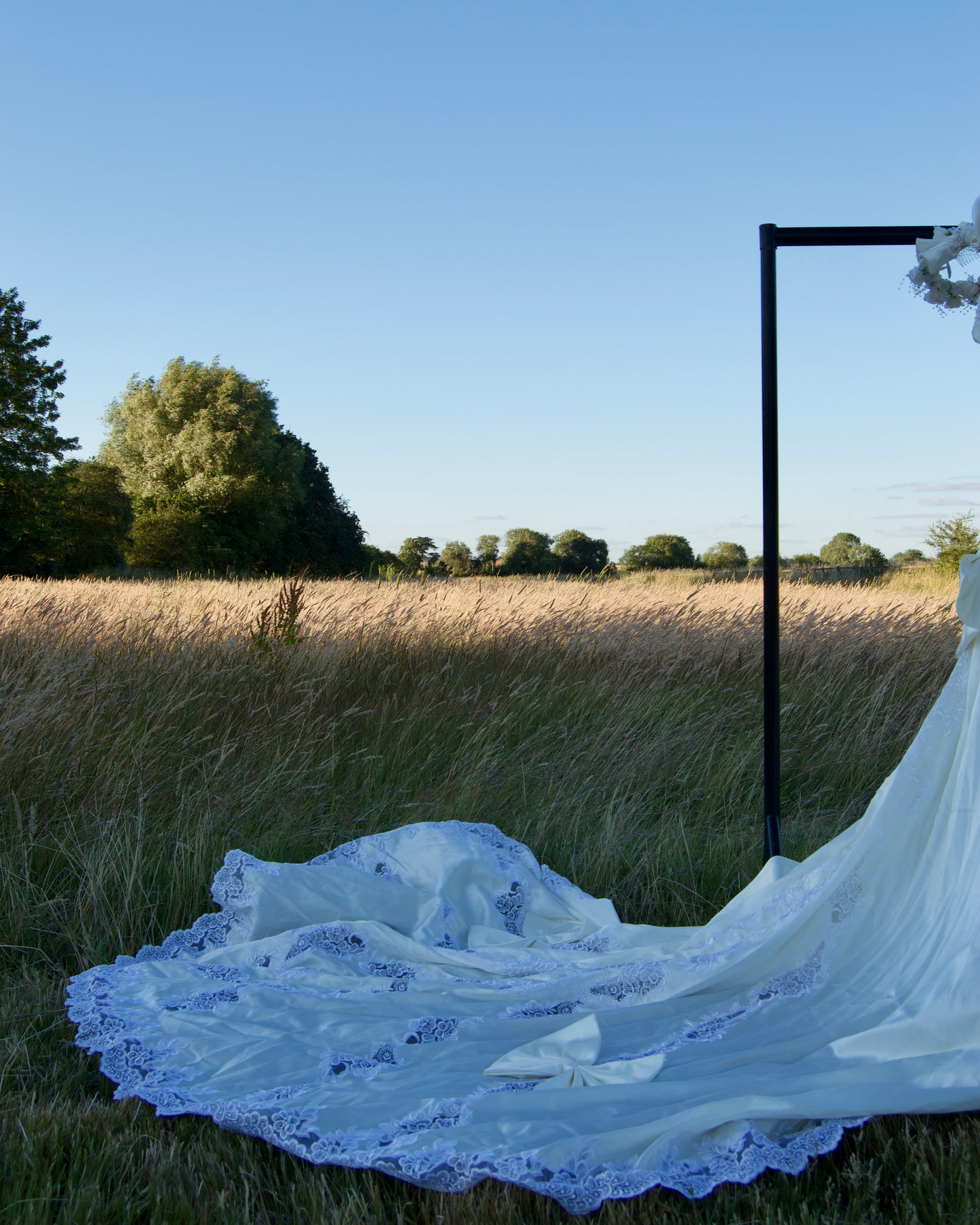 1980’s cathedral train wedding dress