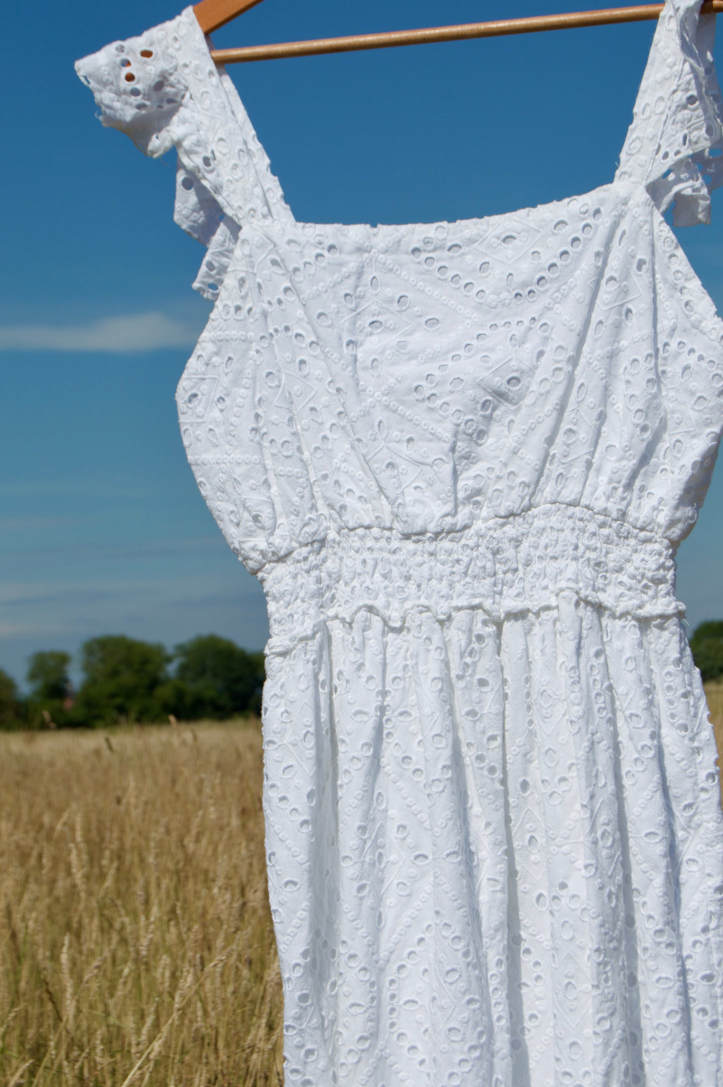 broderie anglaise maxi dress