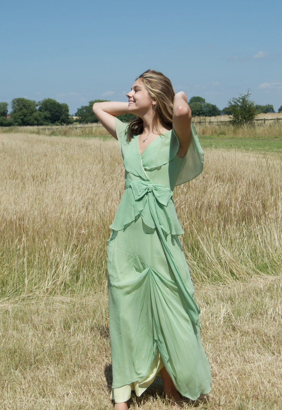 1970’s Vintage mint maxi dress