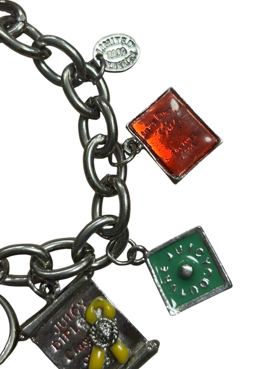 Limited edition Juicy Couture Silvertone Y2K Icon Charm Bracelet