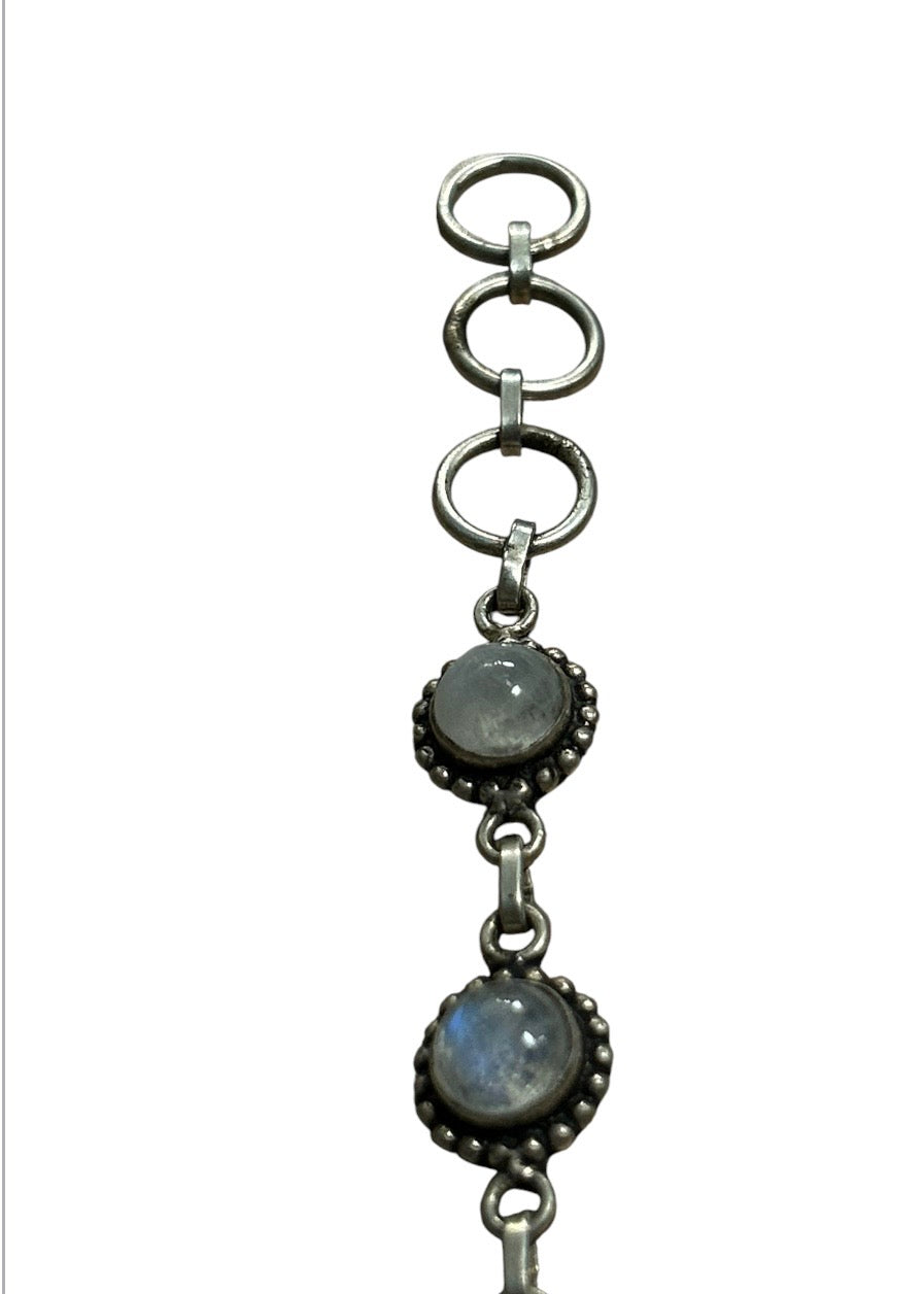 Vintage 925 silver and moonstone bracelet