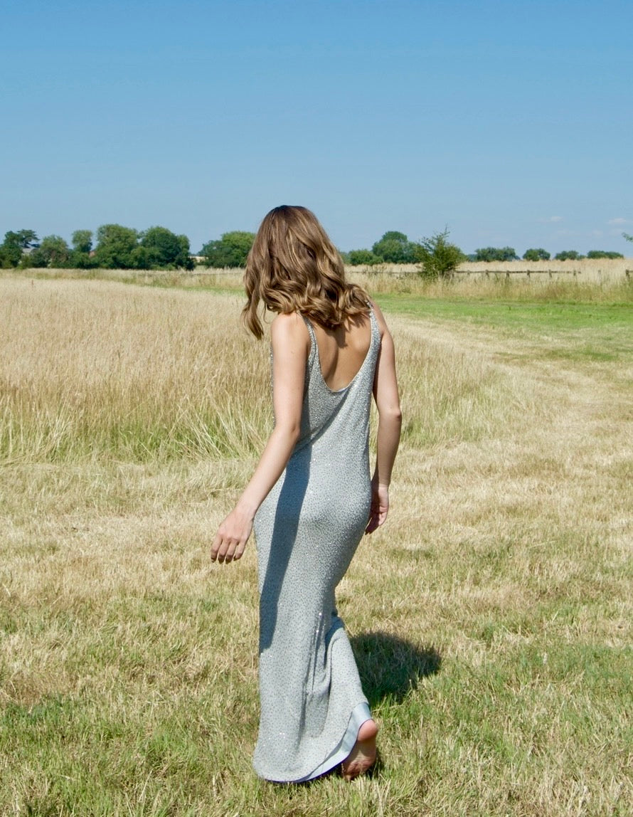 Vintage beaded maxi dress