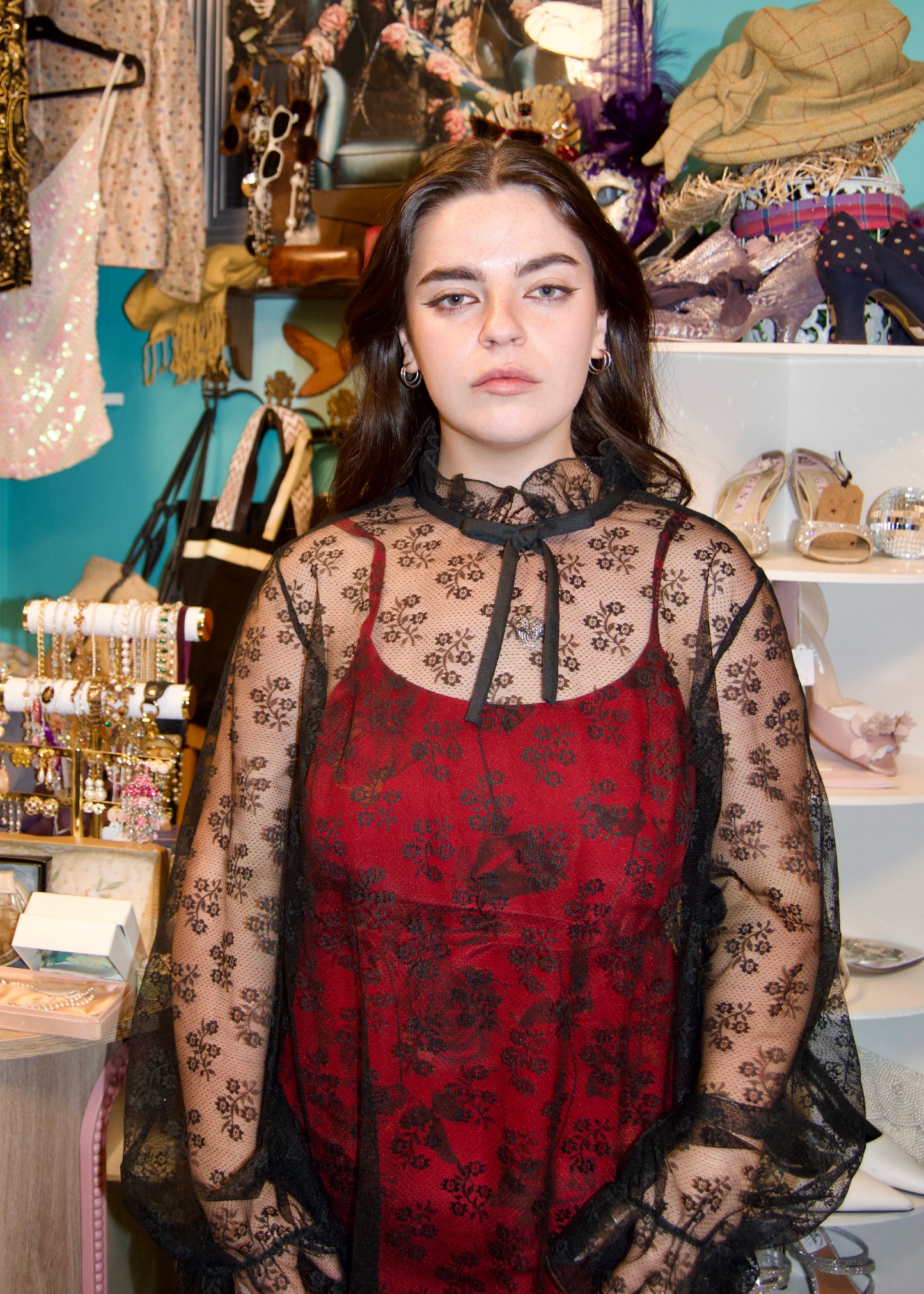 vintage sheer lace overdress