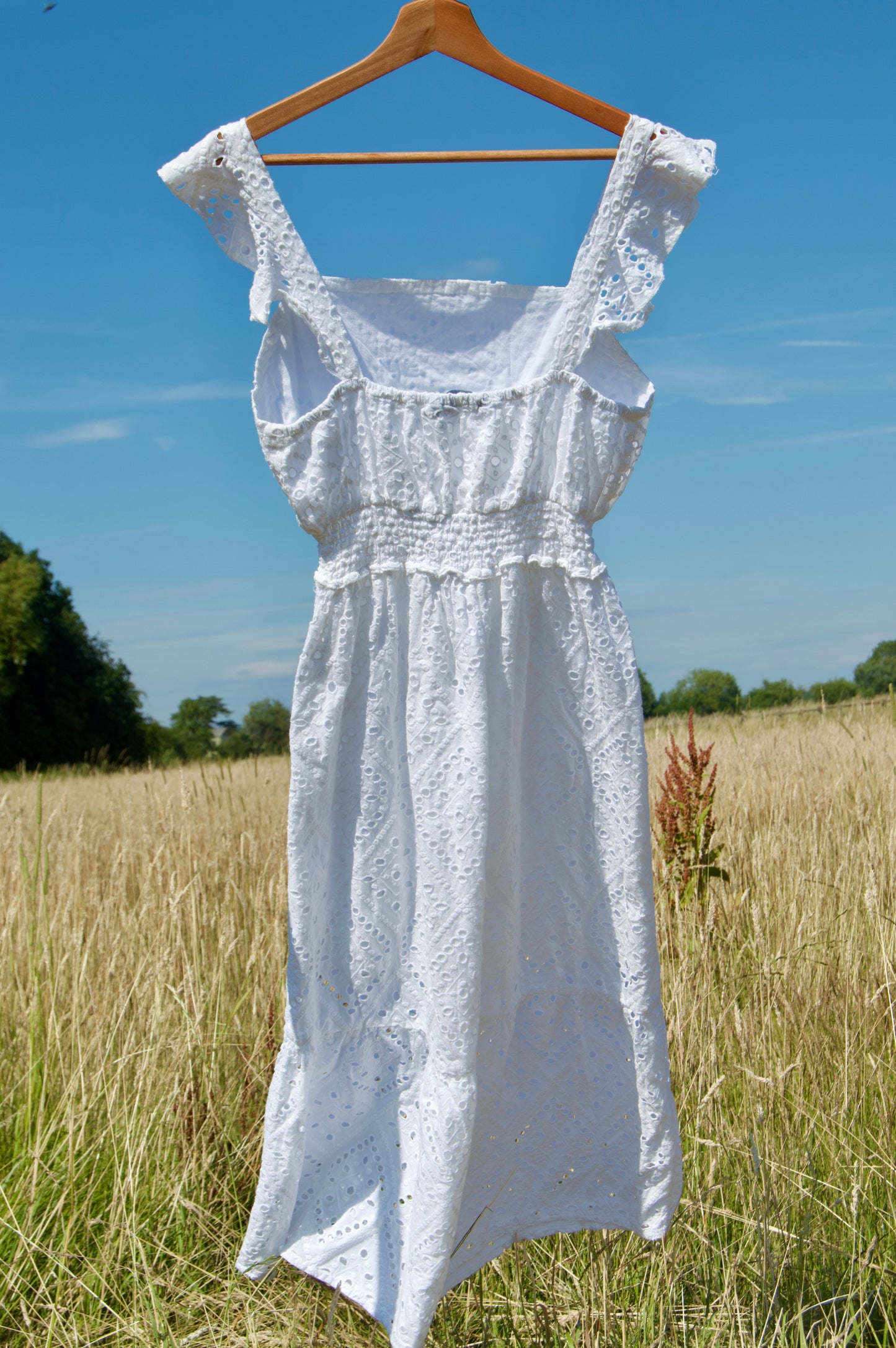 broderie anglaise maxi dress