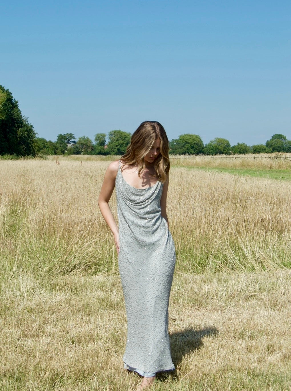 Vintage beaded maxi dress
