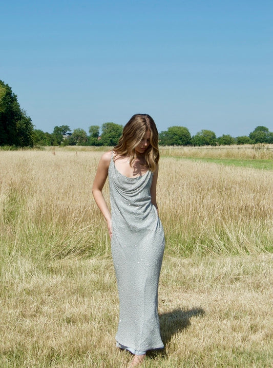 Vintage beaded maxi dress