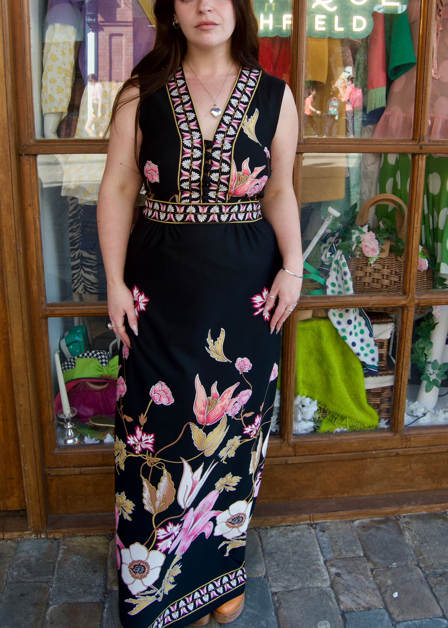 Vintage floral maxi dress