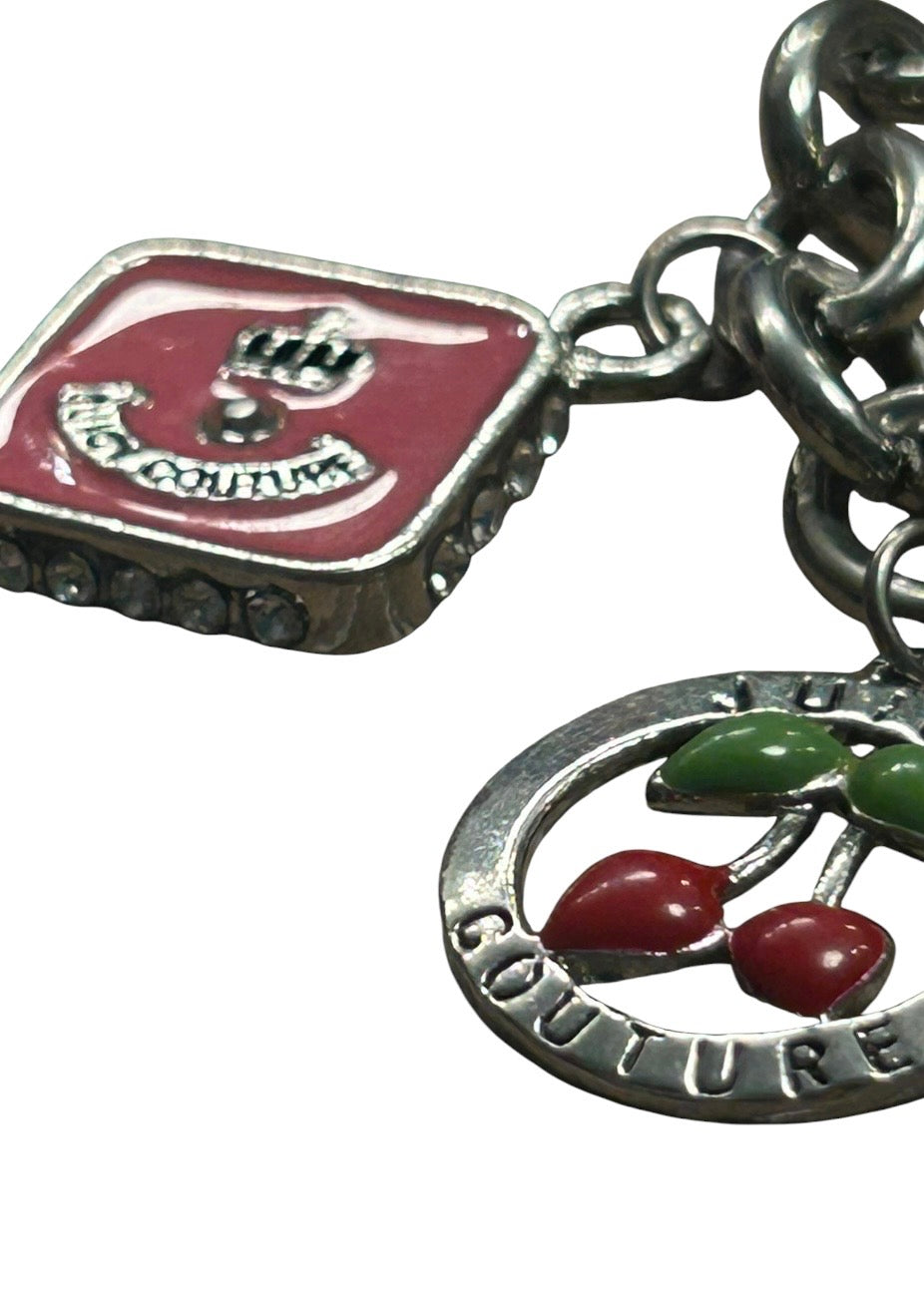 Limited edition Juicy Couture Silvertone Y2K Icon Charm Bracelet