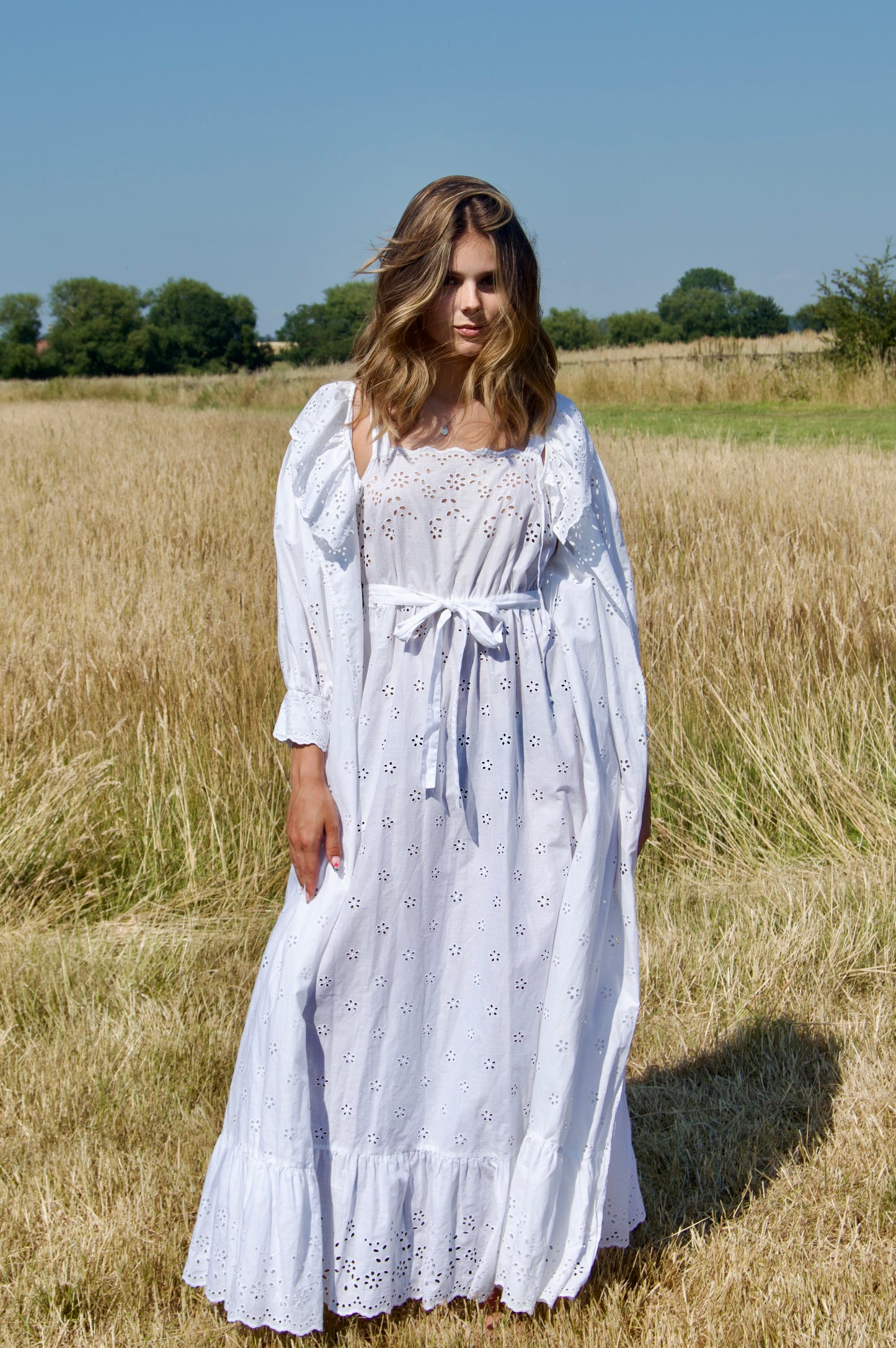 vintage broiderie anglaise nightgown and robe set