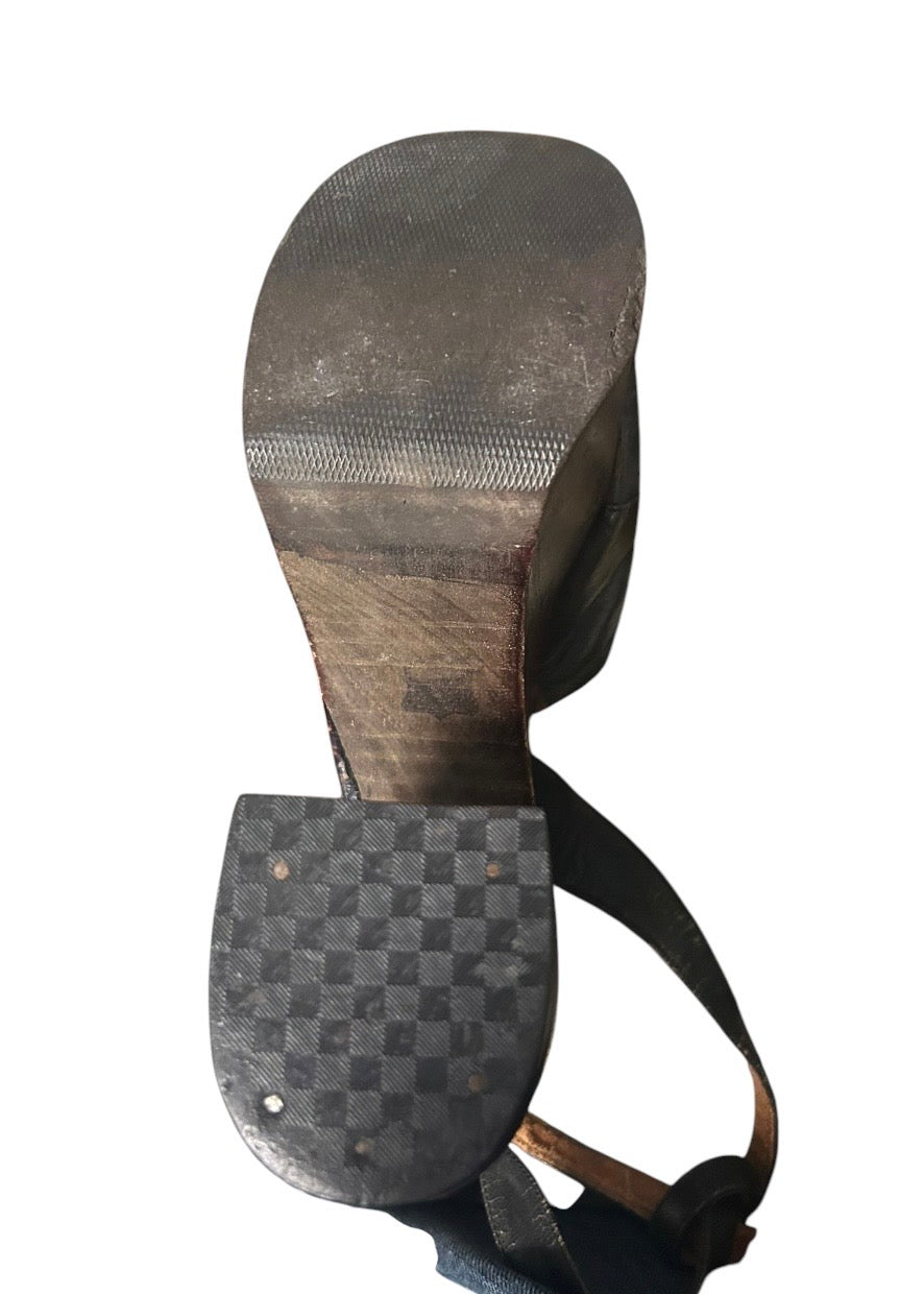 1970’s wooden and leather platforms