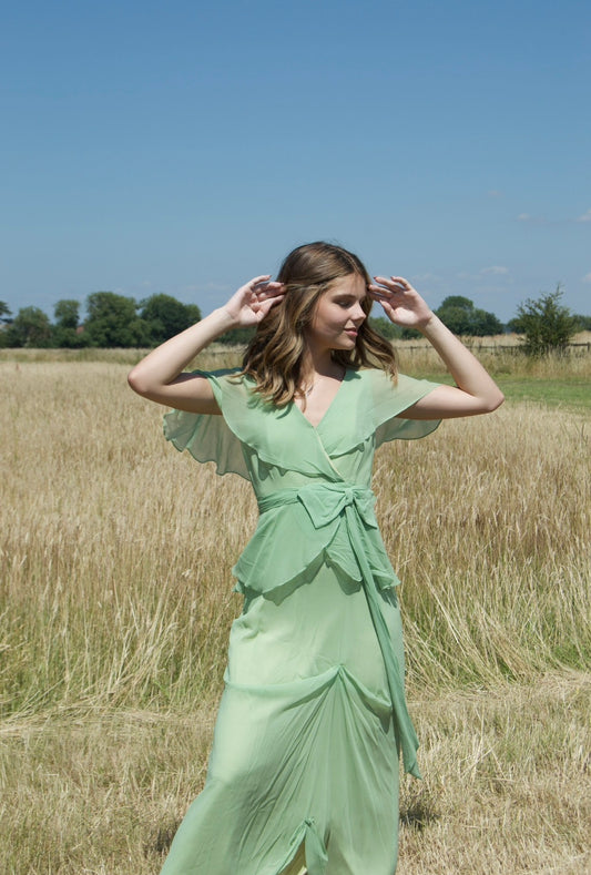 1970’s Vintage mint maxi dress