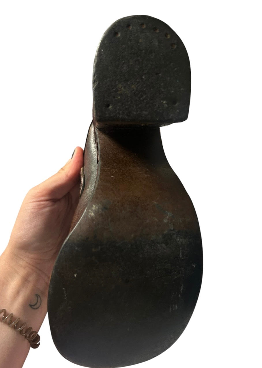 Rare vintage 1970s boho platform mules