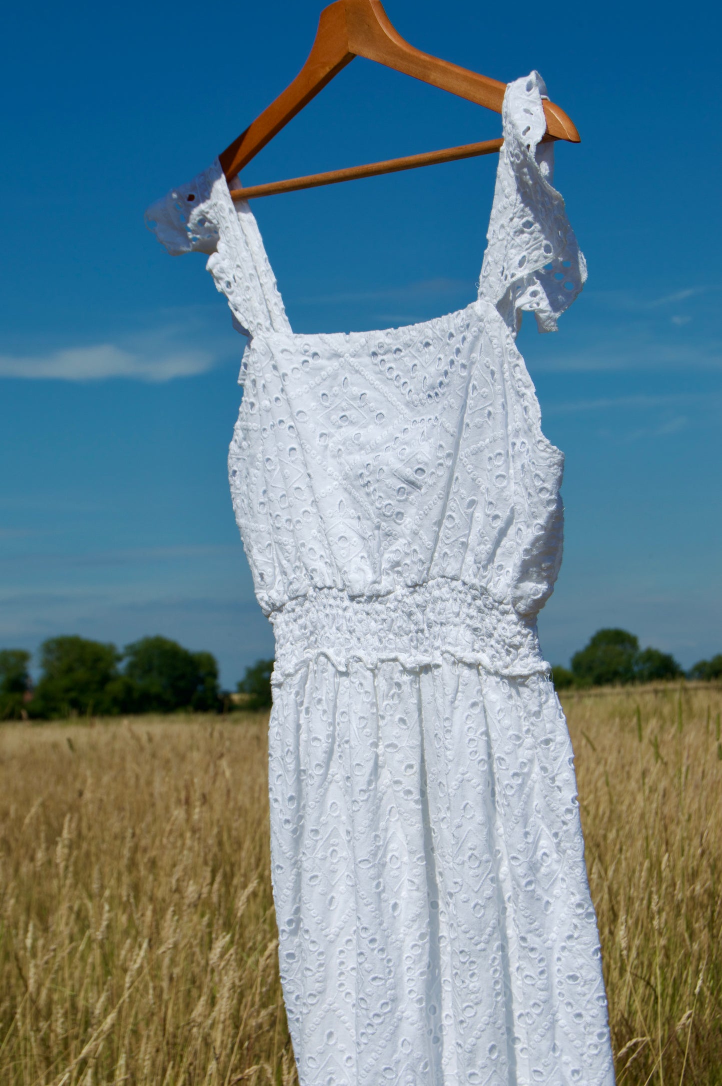broderie anglaise maxi dress