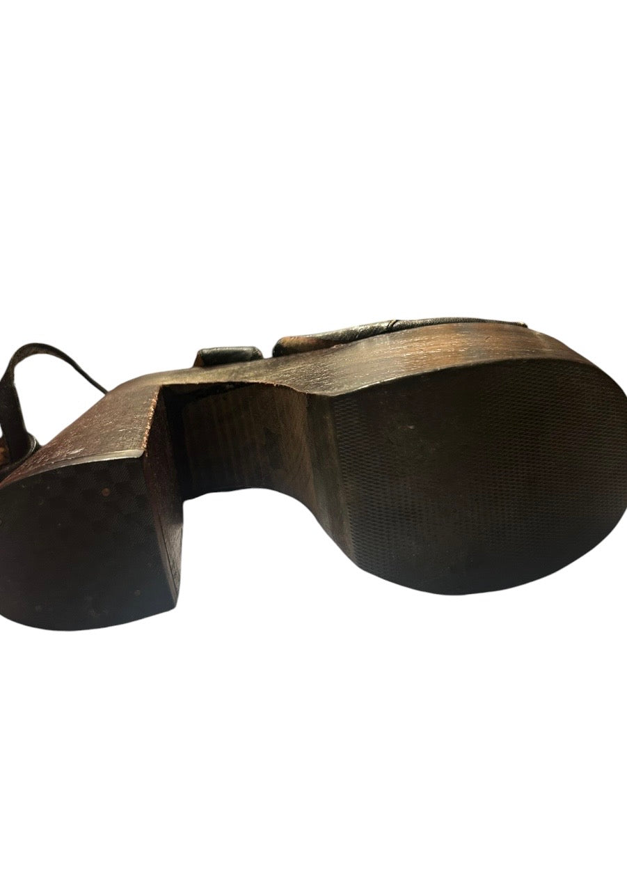 1970’s wooden and leather platforms