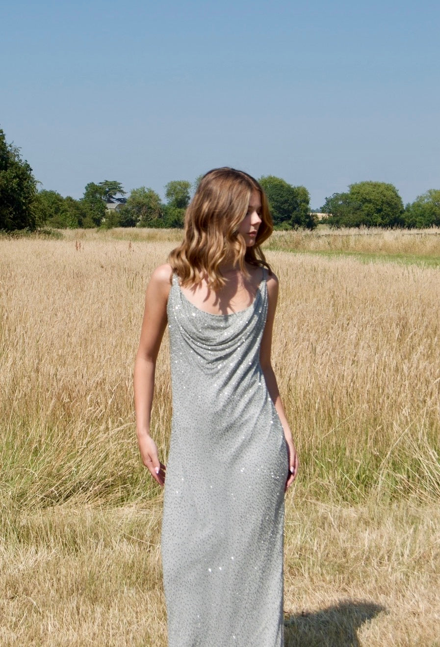 Vintage beaded maxi dress