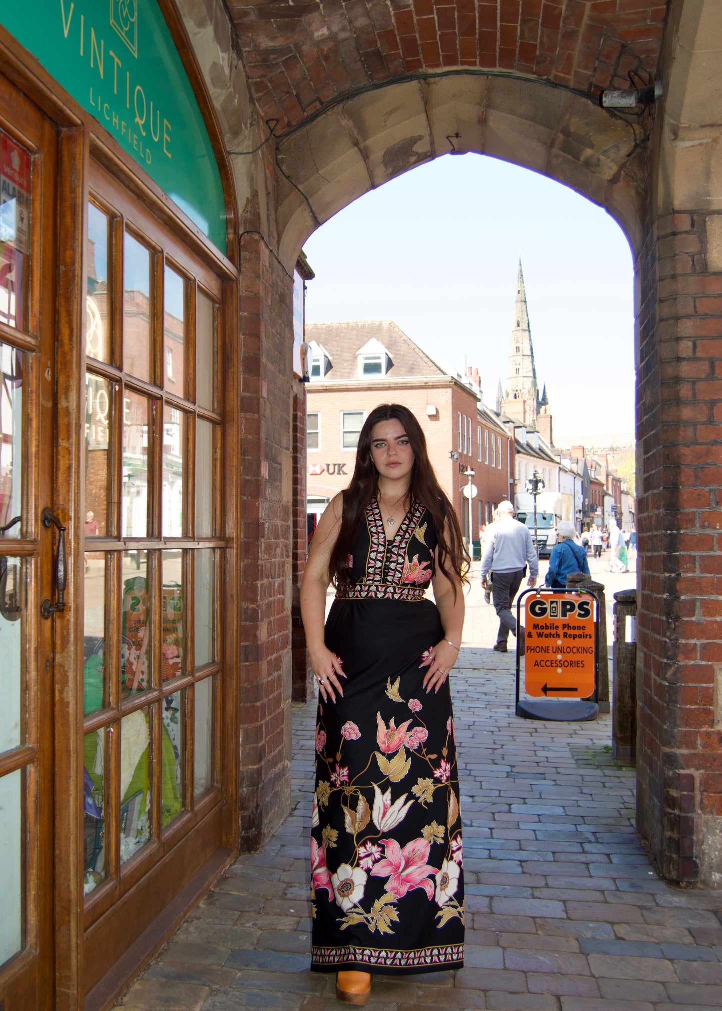 Vintage floral maxi dress