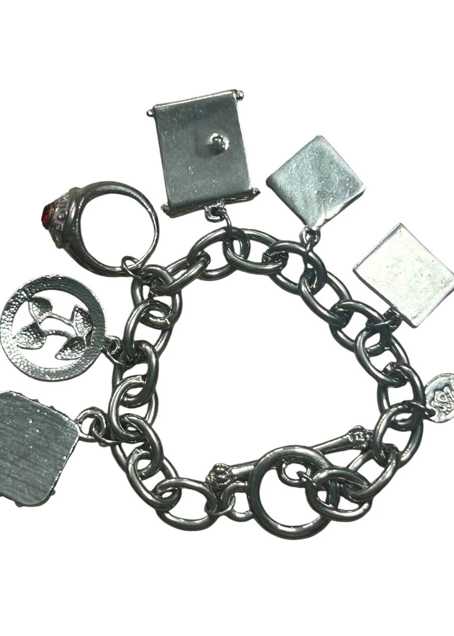 Limited edition Juicy Couture Silvertone Y2K Icon Charm Bracelet