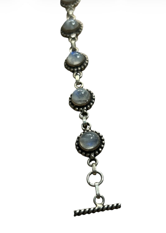 Vintage 925 silver and moonstone bracelet