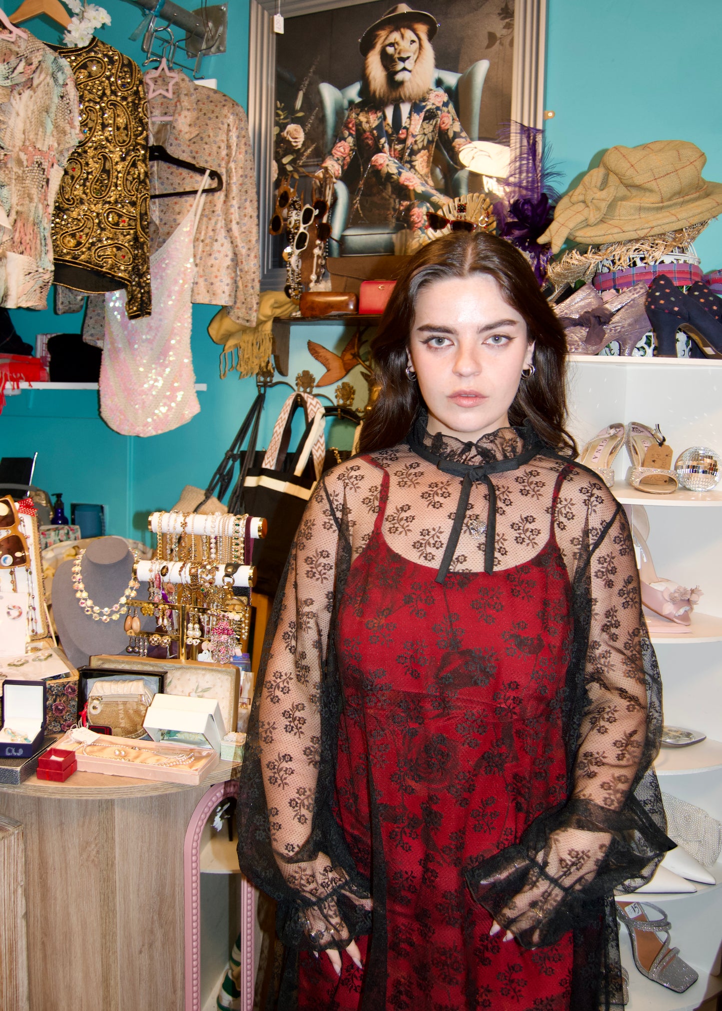 vintage sheer lace overdress