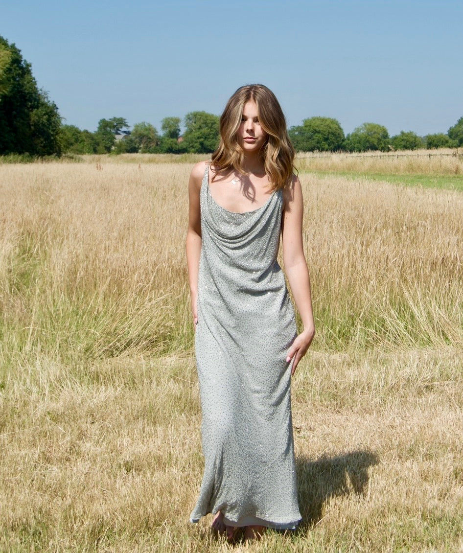 Vintage beaded maxi dress