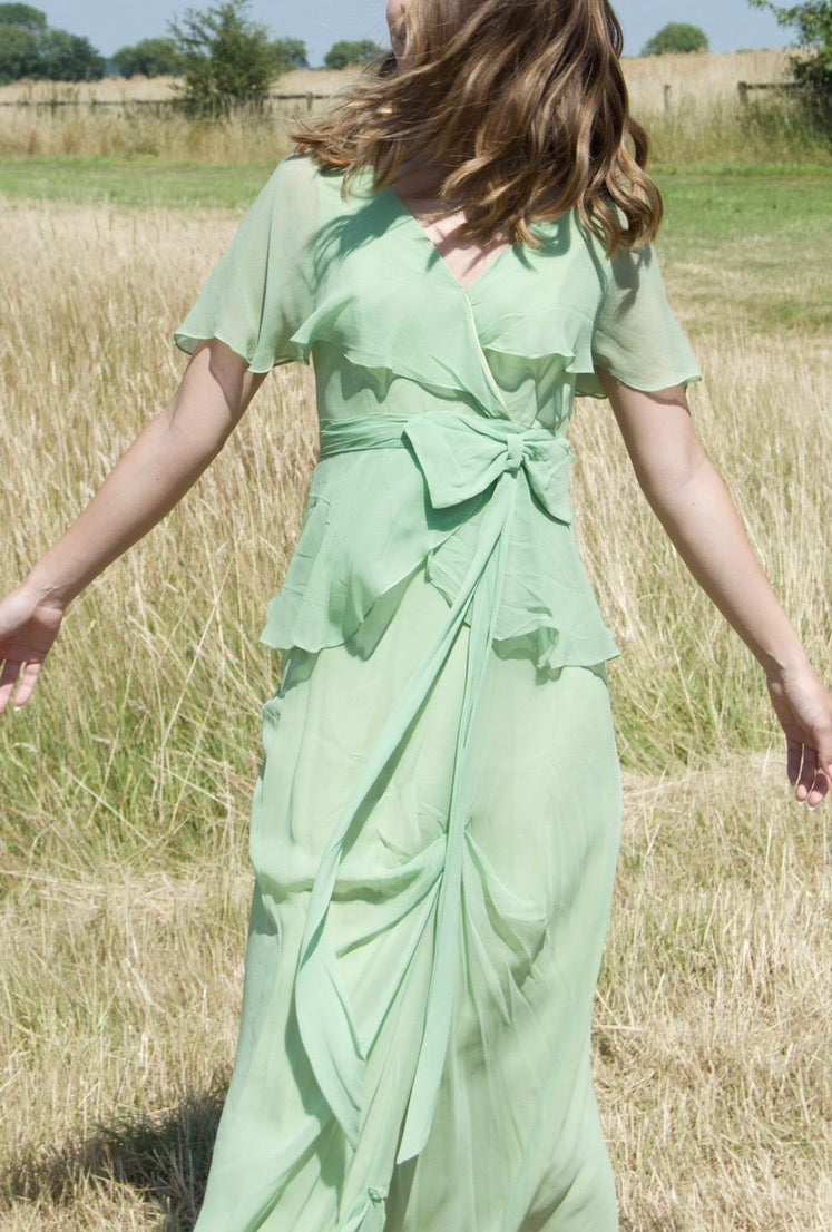 1970’s Vintage mint maxi dress