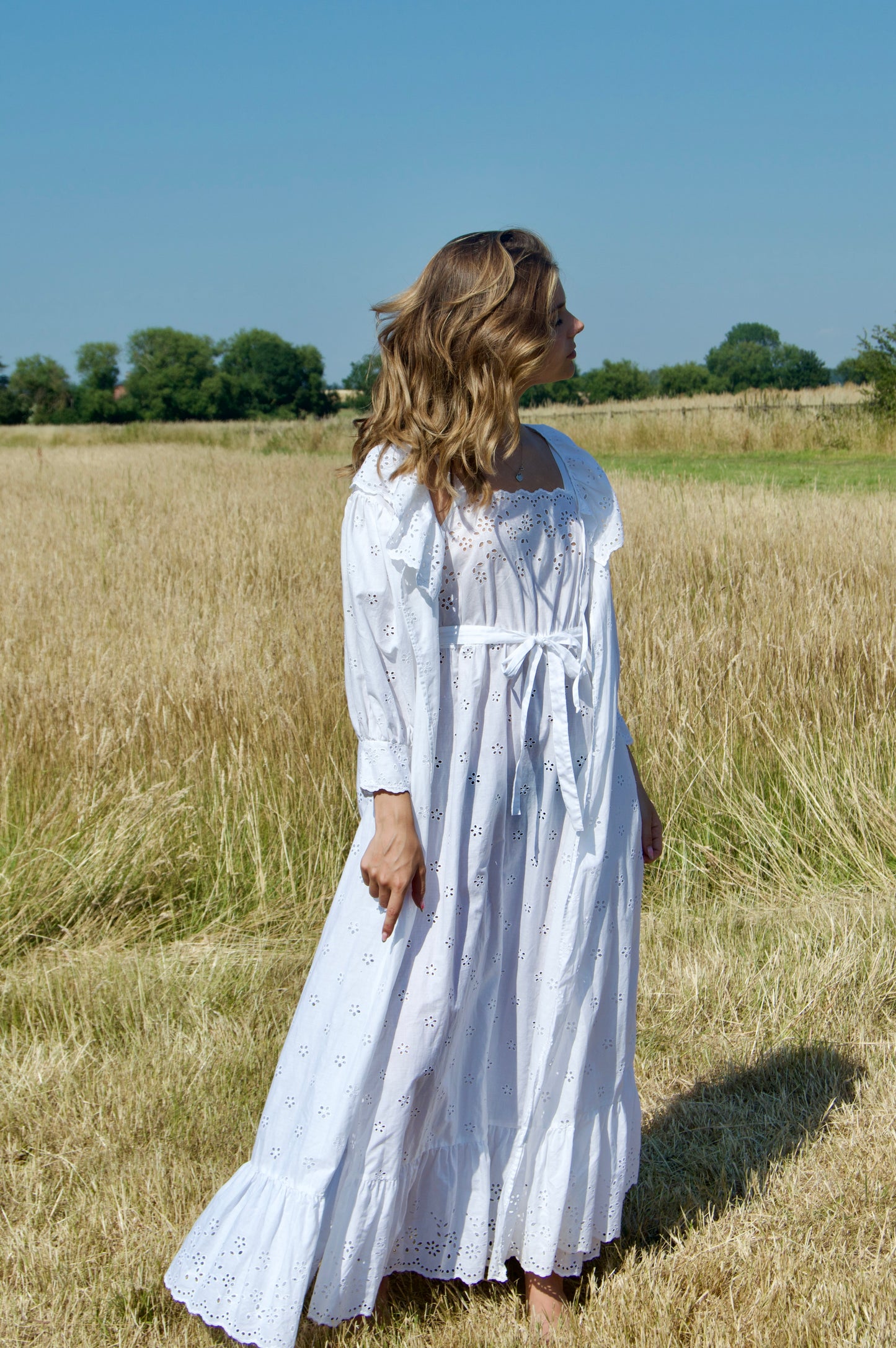vintage broiderie anglaise nightgown and robe set