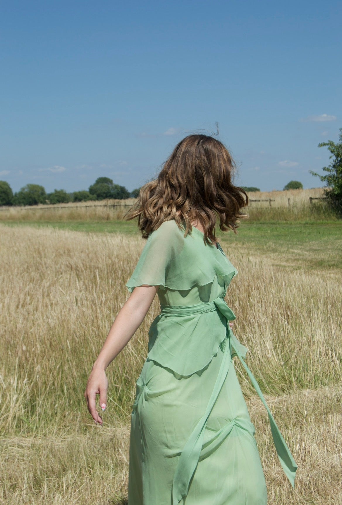 1970’s Vintage mint maxi dress